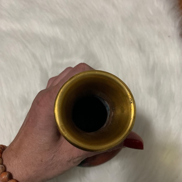 Vintage Chinese Cloisonne Enamel Vase with Floral and Leaf Motifs - Picture 14 of 14